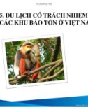 Bài giảng Du lịch có trách nhiệm: Bài 15