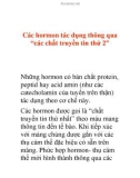 Các hormon tác dụng thông qua 'các chất truyền tin thứ 2'