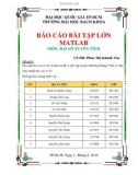 Báo cáo bài tập lớn Matlab - Môn: Đại số tuyến tính