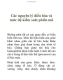 Các nguyên lý điều hòa và mức độ kiểm soát phiên mã