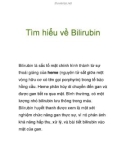 Tìm hiểu về Bilirubin