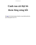 Canh rau cải thịt bò thơm lừng nóng hổi