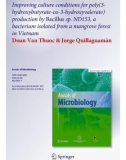 Improving culture conditions for poly(3- hydroxybutyrate-co-3-hydroxyvalerate) production by Bacillus sp. ND153, a bacterium isolated from a mangrove forest in Vietnam