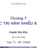 Bài giảng Toán T1: Chương 7 - ThS. Huỳnh Văn Kha