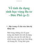 Về tính đa dạng sinh học vùng Ba tơ - Đức Phổ (p-2)