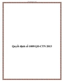 Quyết định số 1089/QĐ-CTN 2013