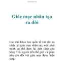 Giác mạc nhân tạo ra đời