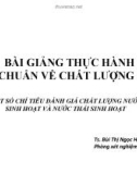 Bài giảng Thực hành tiêu chuẩn về chất lượng nước