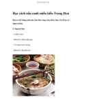 Học cách nấu canh miến kiểu Trung Hoa