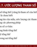 Bài giảng Lý thuyết xác suất và thống kê toán: Chương 7 - Đại học Kinh tế Quốc dân