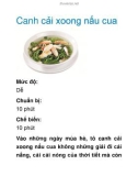 Canh cải xoong nấu cua