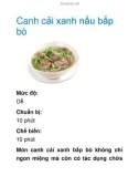 Canh cải xanh nấu bắp bò