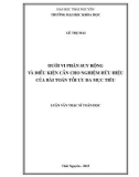 Luận văn Thạc sĩ Toán học: Dưới vi phân suy rộng và điều kiện cần cho nghiệm hữu hiệu của bài toán tối ưu đa mục tiêu