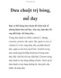 Dưa chuột trị bỏng, mề đay