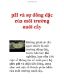 pH và sự đông đặc của môi trường nuôi cấy