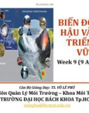 BIẾN ĐỔI KHÍ HẬU VÀ PHÁT TRIỂN BỀN VỮNG Week 9 (9 April 2012)