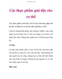 Các thực phẩm giải độc cho cơ thể