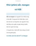 Khử (phèn) sắt, mangan và H2S