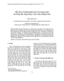 Dẫn liệu về thành phần loài Côn trùng nước tại Rừng đặc dụng Ngọc Linh, tỉnh Quảng Nam