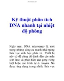 Kỹ thuật phân tích DNA nhanh tại nhiệt độ phòng