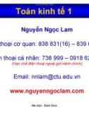 Bài giảng Toán kinh tế - Chương 1: Ma trận - Định thức