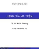 Bài giảng Đại số tuyến tính: Hạng của ma trận - Ts. Lê Xuân Trường