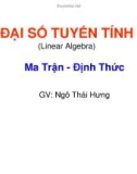 Bài giảng Toán cao cấp (Phần đại số tuyến tính): Chương 8 - Ngô Thái Hưng