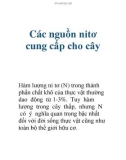 Tài liệu: Các nguồn nitơ cung cấp cho cây