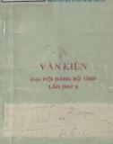 Văn kiện Đại hội Đại biểu Đảng bộ tỉnh lần thứ X