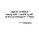 Nguồn tài chính trong nước và nước ngoài cho tăng trưởng ở Việt Nam