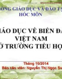 Bài giảng Giáo dục về biển đảo Việt Nam ở trường tiểu học