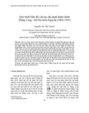 Quá trình biến đổi cấu tạo địa danh hành chính Thăng Long - Hà Nội triều Nguyễn (1802-1945)