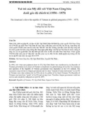 Vai trò của Mỹ đối với Việt Nam Cộng hòa dưới góc độ chính trị (1954 – 1975)