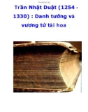 Trần Nhật Duật (1254 1330) : Danh tướng và vương tử tài hoa