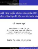 Bài giảng Phương pháp nghiên cứu khoa học: Giải thuật rừng ngẫu nhiên xiên phân (RF-ODT) cho phân lớp dữ liệu có số chiều lớn