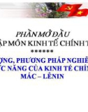 Phần mở đầu: Nhập môn kinh tế chính trị