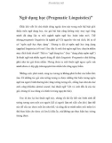 Ngữ dụng học (Pragmatic Linguistics)