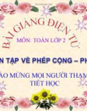 Bài giảng Ôn tập về phép cộng và phép trừ - Toán 2 - GV.Lê Văn Hải