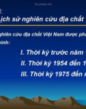 Chương II: Lịch sử nghiên cứu địa chất Việt Nam