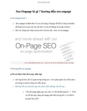 Seo Onpage là gì ? hướng dẫn seo onpage