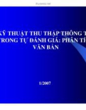 Bài giảng Kỹ thuật thu thập thông tin trong tự đánh giá: Phân tích văn bản