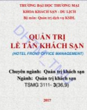 Bài giảng Quản trị lễ tân khách sạn - ĐH Thương Mại