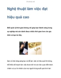 Nghệ thuật làm việc đạt hiệu quả cao