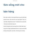 Sức sống mới cho kinh doanh bán hàng