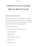 TỔNG QUÁT VỀ CÁC TÁC DỤNG PHỤ CỦA MỘT SỐ VẮC XIN