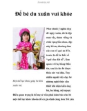 Để bé du xuân vui khỏe