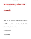 Những đường dẫn thuốc vào mắt