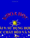 Bài giảng Khoa học 4 bài 9: Sử dụng hợp lí các chất béo và muối ăn