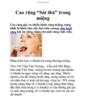 Cao răng 'Sát thủ' trong miệng