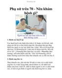 Phụ nữ trên 70 - Nên khám bệnh gì?